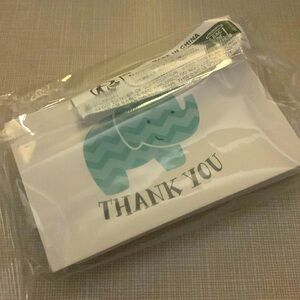 New 50 Thank You card elephant design blue